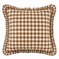 Cuscino Arredo con Rouches A Quadretti Marrone