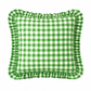 Cuscino Arredo con Rouches A Quadretti Verde