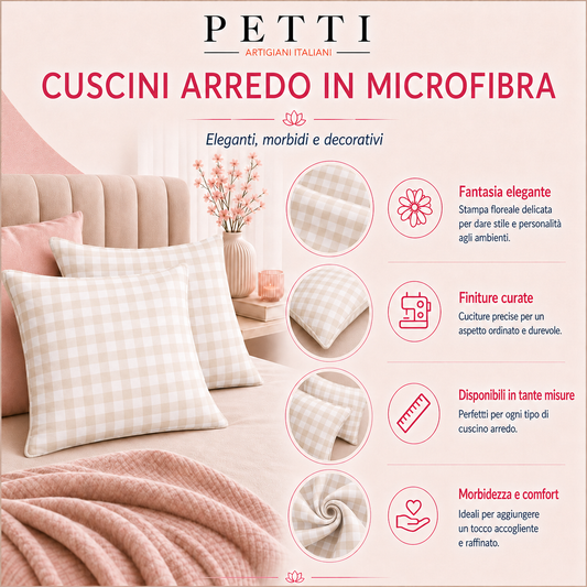 Cuscini, Copricuscini Divano, Cuscini Arredo in Stampa Digitale A Quadretti Tiffany