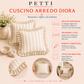 Cuscino Arredo con Rouches Righe Fucsia/Rosa