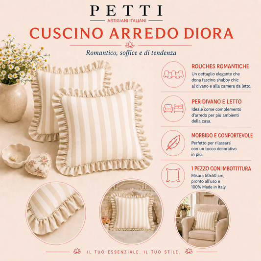 Cuscino Arredo con Rouches Mille Righe 23
