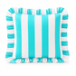 Cuscino Arredo con Rouches Righe Bianco/Tiffany