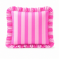 Cuscino Arredo con Rouches Righe Fucsia/Rosa