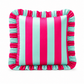 Cuscino Arredo con Rouches Righe Tiffany/Fucsia