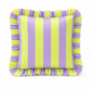 Cuscino Arredo con Rouches Righe Verde Chiaro/ Lilla