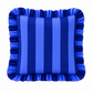 Cuscino Arredo con Rouches Righe Indaco/Blu Elettrico