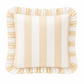 Cuscino Arredo con Rouches Righe Bianco/Beige