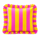 Cuscino Arredo con Rouches Righe Giallo/Fucsia