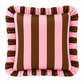 Cuscino Arredo con Rouches Righe Marrone/Rosa