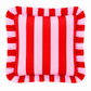 Cuscino Arredo con Rouches Righe Rosa/Rosso