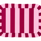 Tovagliette Americane con Rouches Righe Rosa/Bordeaux