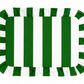 Tovagliette Americane con Rouches Righe Bianco/Verde Scuro