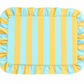 Tovagliette Americane con Rouches Righe Giallo Ocra/Celeste