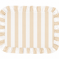 Tovagliette Americane con Rouches Righe Bianco/Beige