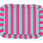 Tovagliette Americane con Rouches Righe Tiffany/Fucsia