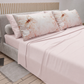 Draps en Coton, Parure de Lit avec Taies d'Oreiller en Impression Digitale Florale F11