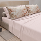 Draps en Coton, Parure de Lit avec Taies d'Oreiller en Impression Digitale Florale F26