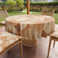 Tovaglia Rotonda Antimacchia Elegante - Ideale per cucina e sala da pranzo Geo Cerchio Beige