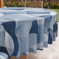 Tovaglia Rotonda Antimacchia Elegante - Ideale per cucina e sala da pranzo Geo Cerchio Blu