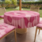 Tovaglia Rotonda Antimacchia Elegante - Ideale per cucina e sala da pranzo Geo Cerchio Fucsia