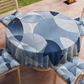 Tovaglia Rotonda Antimacchia Elegante - Ideale per cucina e sala da pranzo Geo Cerchio Blu
