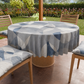 Tovaglia Rotonda Antimacchia Elegante - Ideale per cucina e sala da pranzo Geo Cerchio Jeans