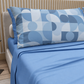 Lenzuola in Cotone, Completo Letto con Federe in Stampa Digitale Circle Celeste Carta da Zucchero