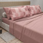 Lenzuola in Cotone, Completo Letto con Federe in Stampa Digitale Circle Cipria