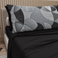 Lenzuola in Cotone, Completo Letto con Federe in Stampa Digitale Geo Cerchio Nero Argento