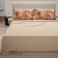 Lenzuola in Cotone, Completo Letto con Federe in Stampa Digitale Geo Cerchio Rame Beige