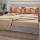 Lenzuola in Cotone, Completo Letto con Federe in Stampa Digitale Geo Cerchio Rame Beige