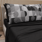 Lenzuola in Cotone, Completo Letto con Federe in Stampa Digitale Circle Grigio Nero