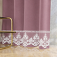 Tenda a Pannello in Velluto per Interni con Anelli e Pizzo Rebrodè, 140x280 cm, Cipolla.
