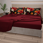 Lenzuola in Cotone, Completo Letto con Federe in Stampa Digitale Petalo 01 Bordeaux.