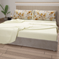 Lenzuola in Cotone, Completo Letto con Federe in Stampa Digitale Petalo 22 Panna