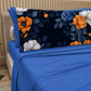 Lenzuola in Cotone, Completo Letto con Federe in Stampa Digitale Autunno 04 Blu Elettrico