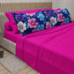 Lenzuola in Cotone, Completo Letto con Federe in Stampa Digitale Petalo 05 Fucsia