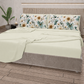 Lenzuola in Cotone, Completo Letto con Federe in Stampa Digitale Petalo 20 Panna
