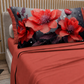 Lenzuola in Cotone, Completo Letto con Federe in Stampa Digitale Petalo 19 Rosso