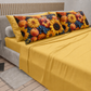 Lenzuola in Cotone, Completo Letto con Federe in Stampa Digitale Autunno 03 Giallo