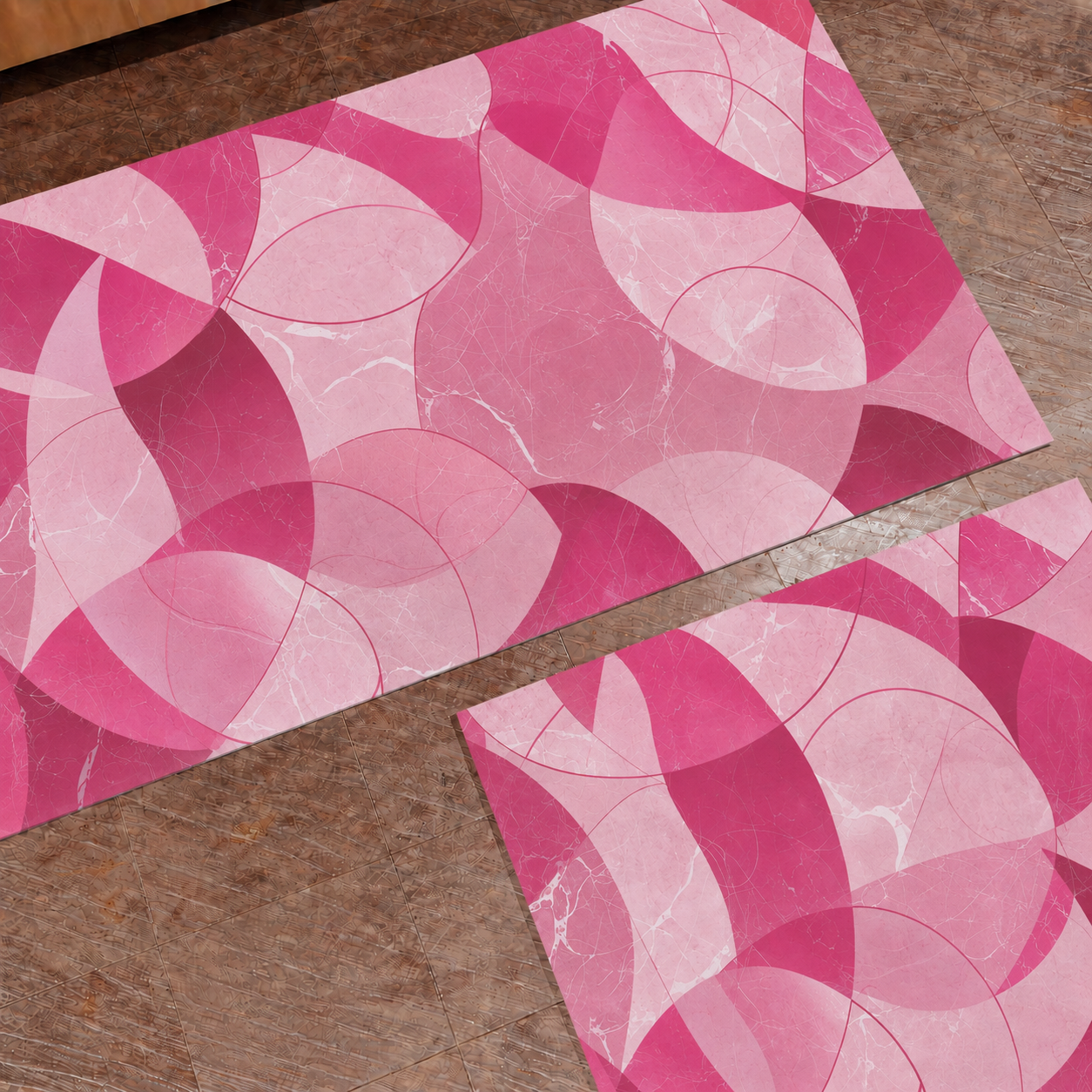 Tapis de Cuisine Antidérapant Passatoia Cuisine lavable, Cuisine Geo - Cercle Fuchsia