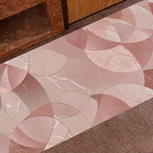 Tappeto Cucina Antiscivolo Passatoia Cucina lavabile, Cucina Geo - Cerchio Rosa