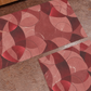 Tapis de cuisine antidérapant, couloir de cuisine lavable, Cuisine Geo - Cercle Rouge