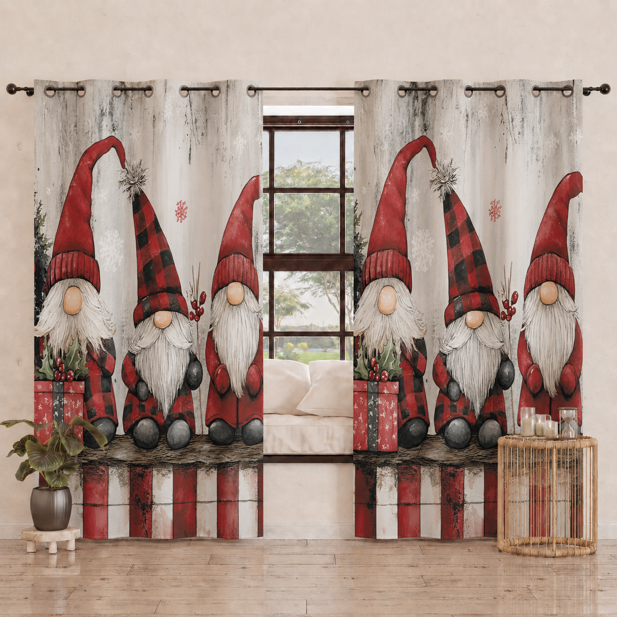Tenda Arredo da Interno a Pannelli con Anelli 25 Xmas 5