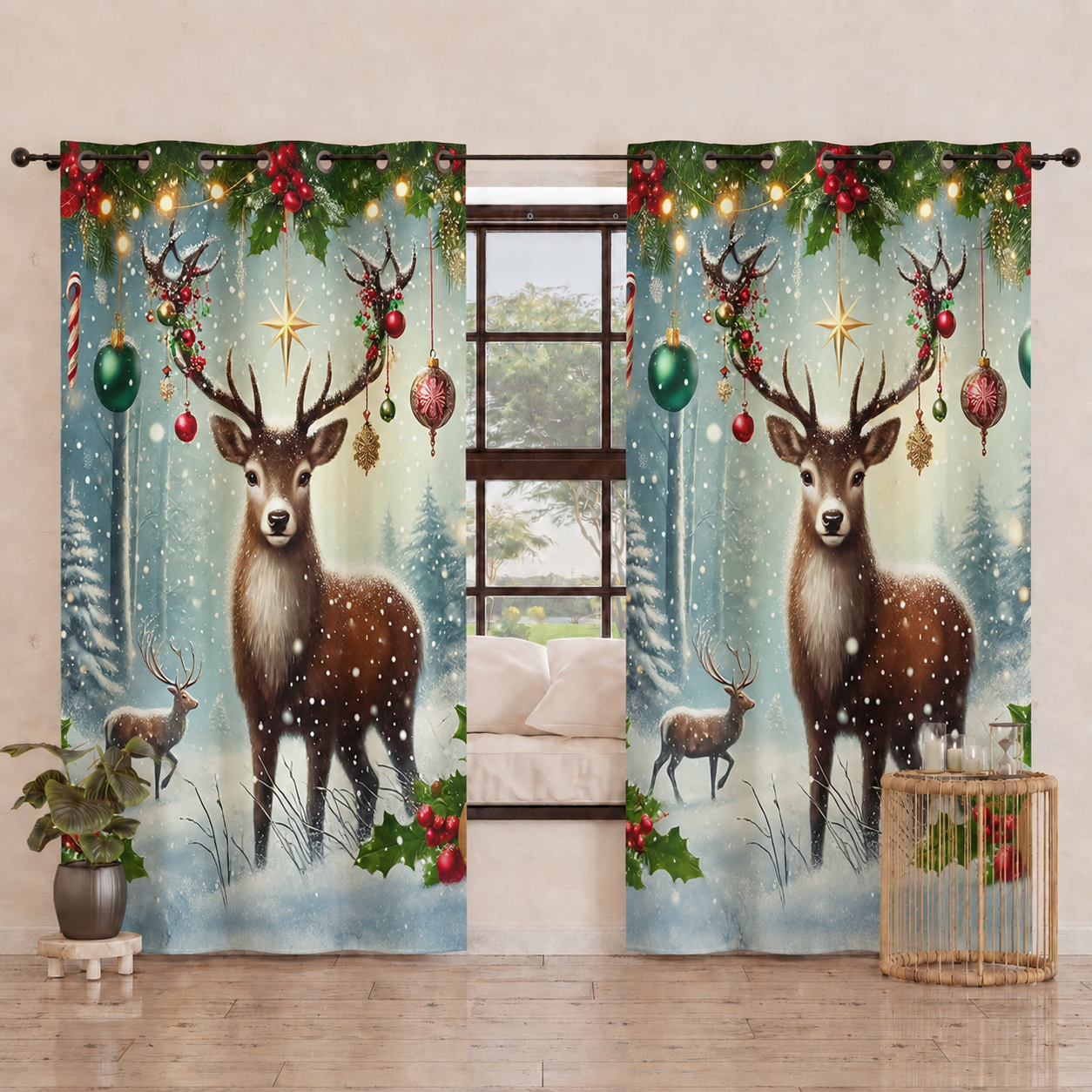 Tenda Arredo da Interno a Pannelli con Anelli 25 Xmas 4