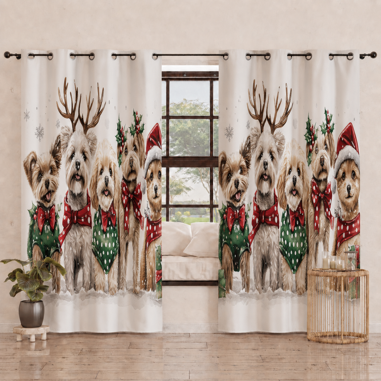 Tenda Arredo da Interno a Pannelli con Anelli 25 Xmas 9