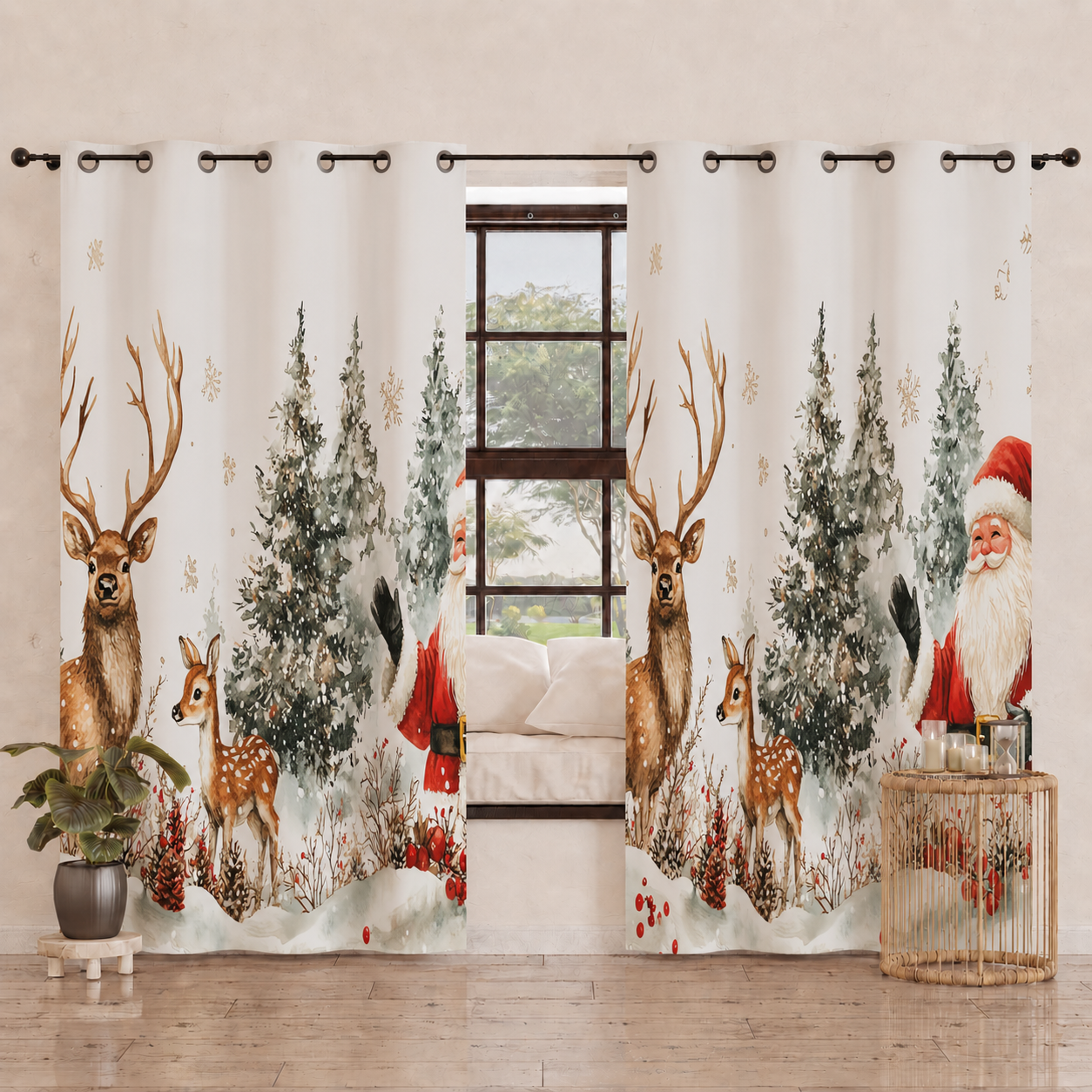 Tenda Arredo da Interno a Pannelli con Anelli 25 Xmas 17