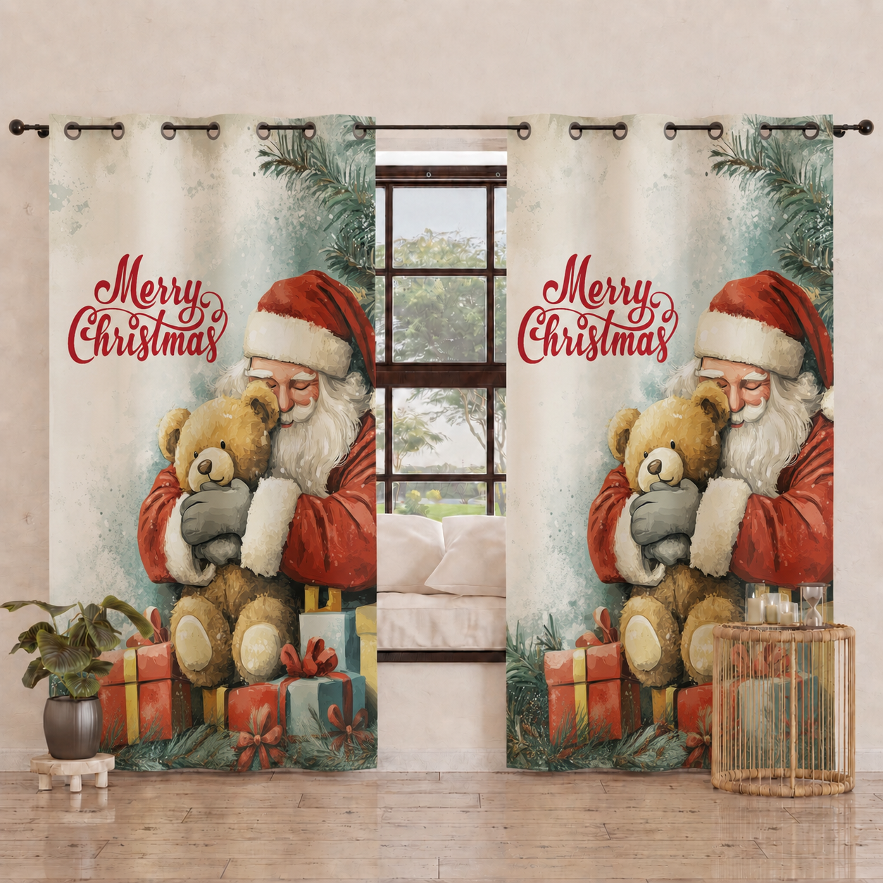 Tenda Arredo da Interno a Pannelli con Anelli 25 Xmas 12