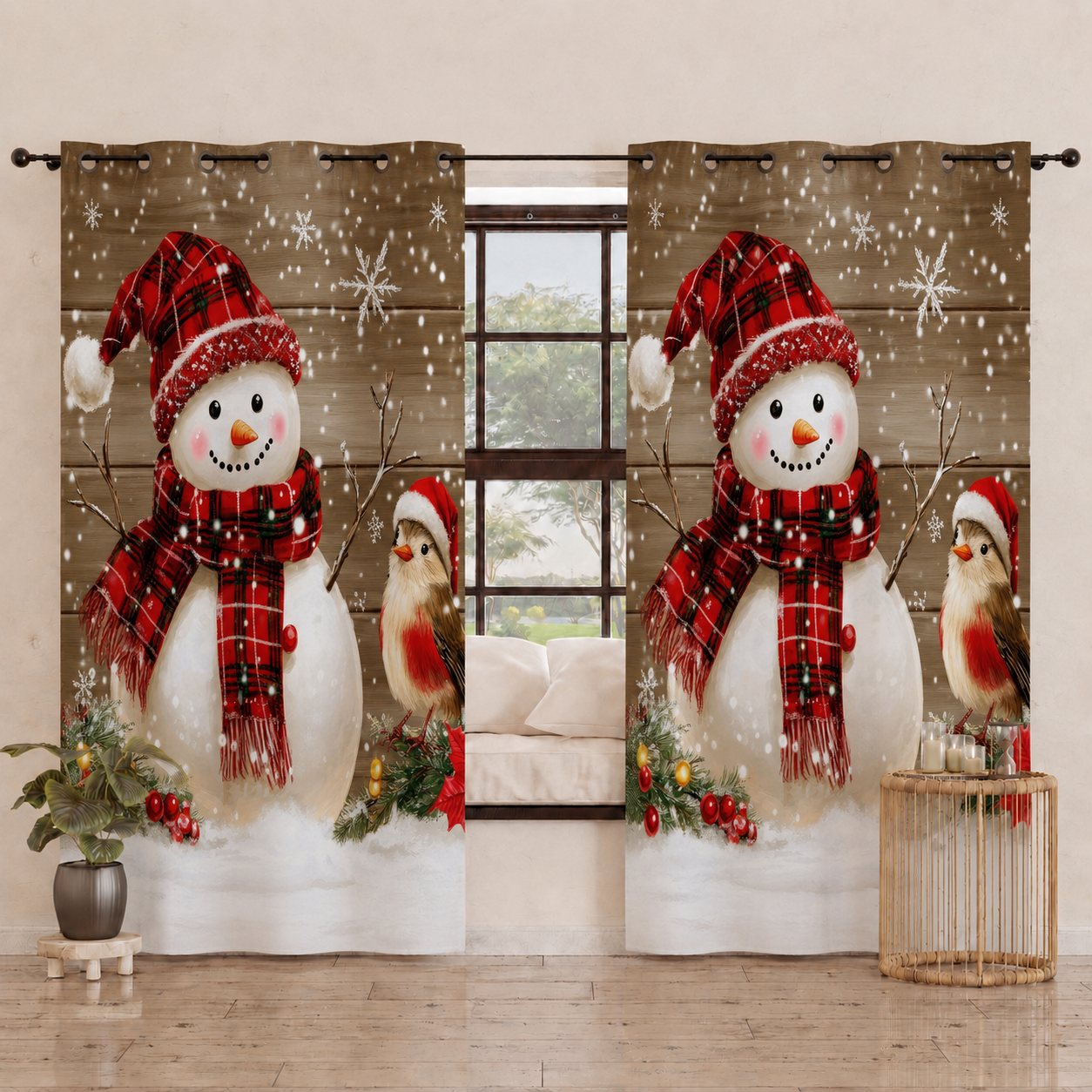 Tenda Arredo da Interno a Pannelli con Anelli 25 Xmas 10