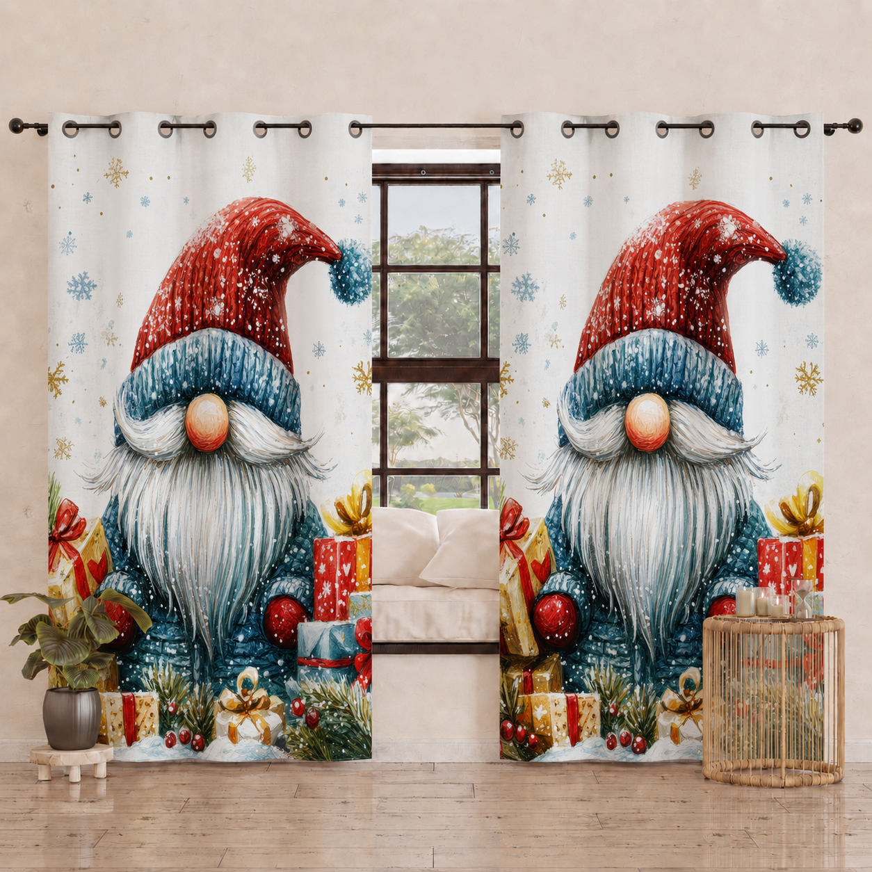 Tenda Arredo da Interno a Pannelli con Anelli 25 Xmas 14